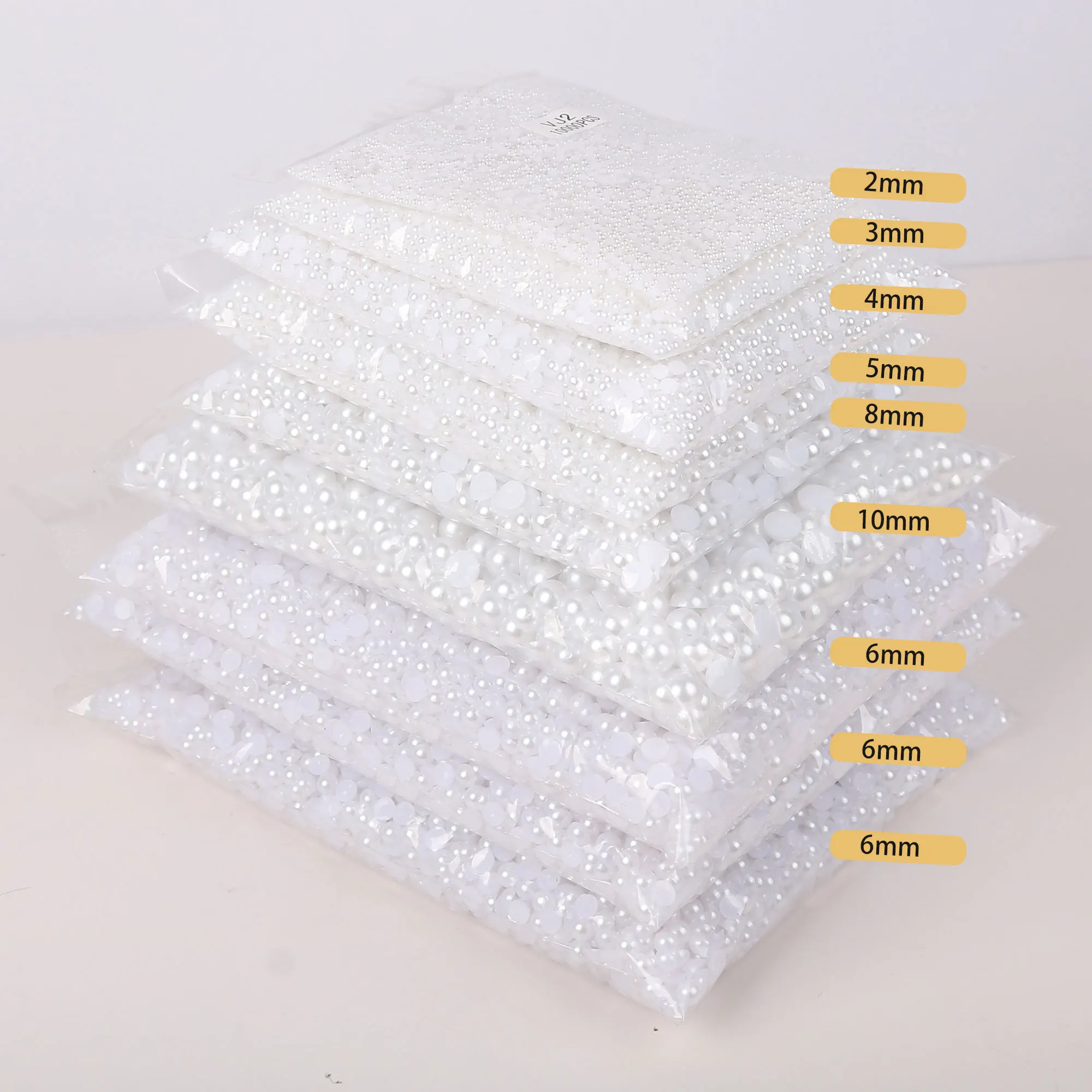 Lot De 5 800 Demi-perles Rouges à Dos Plat Pour Nail Art