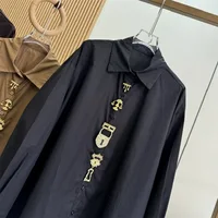 Chemisiers à manches longues en coton pour femmes, design unique haut de gamme, printemps, automne, été 2026, haut chic décontracté, vêtements pour femmes 3