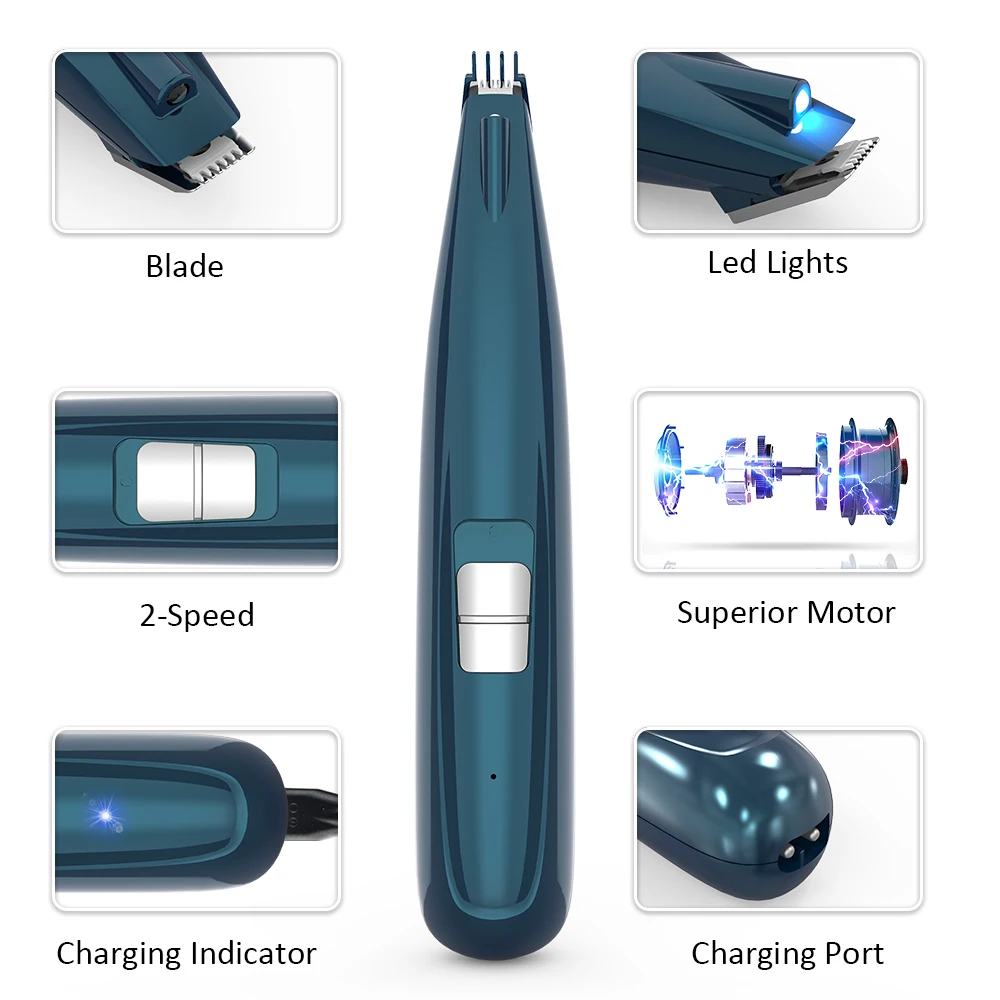Portable Cat Dog Hair Clipper Set Electric Grooming Trimmer for Pets USB Rechargeable Shaver Low Decibel Animals Haircut Trimmer