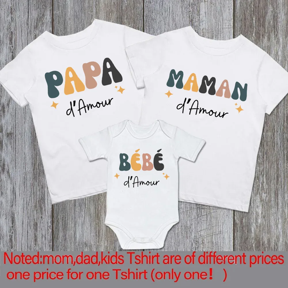 Dad Mom and Me Family Matching Outfit Retro Family Look Shirts Daddy Mommy and Me T-shirt Father Son Mother Daughter Clothes Tee 3