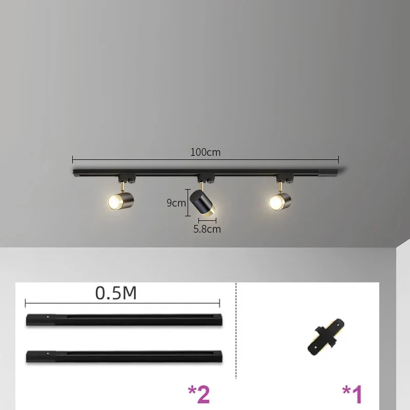 3 Bulbs Black