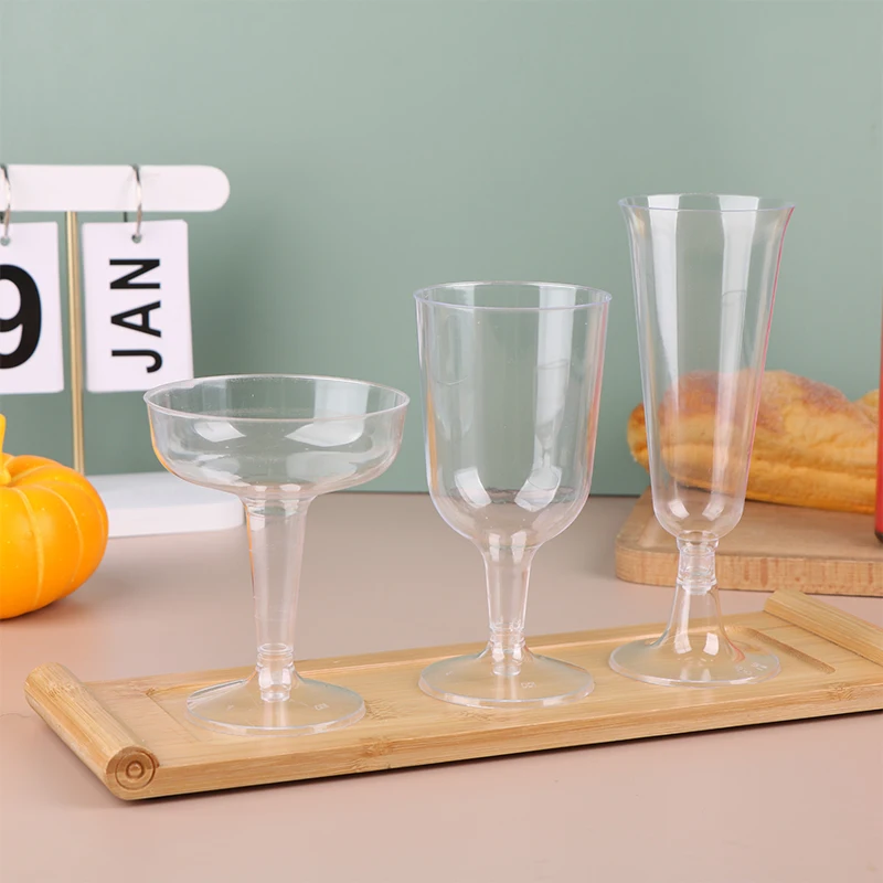 Disposable Transparent Wine Glasses Party Party Thickened Drinking Glasses Annual Celebration Drinkware Set 10Pcs