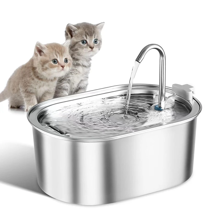 

Cats Water Fountain Stainless 108Oz/3,2L Pet Water Fountain Dog Water Dispenser Cats Fountains For Drinking Bowl