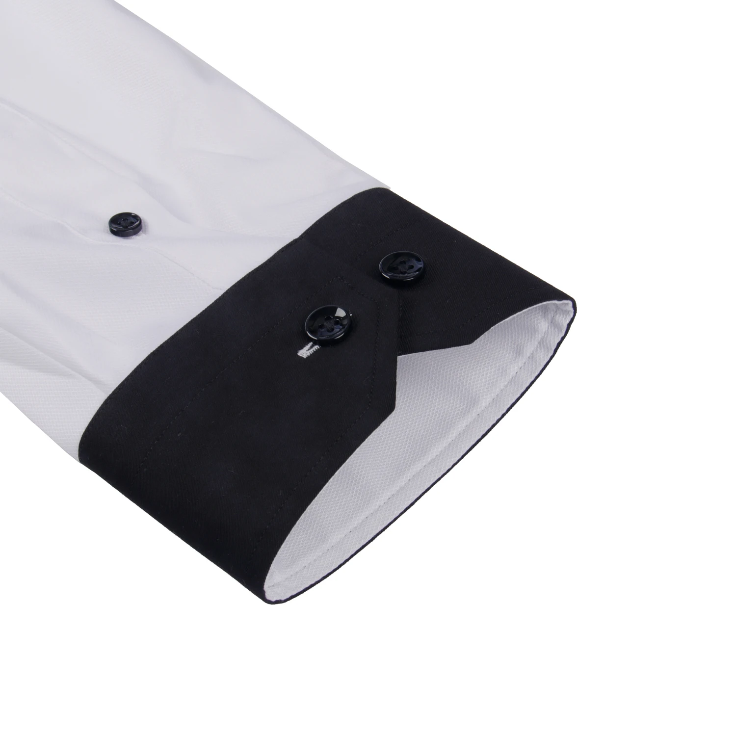 Elegant Contrasting White Shirts Black Collar Cuff Inside Placket Mens Designer Clothes Tailor Made Dress Shirt Custom Made