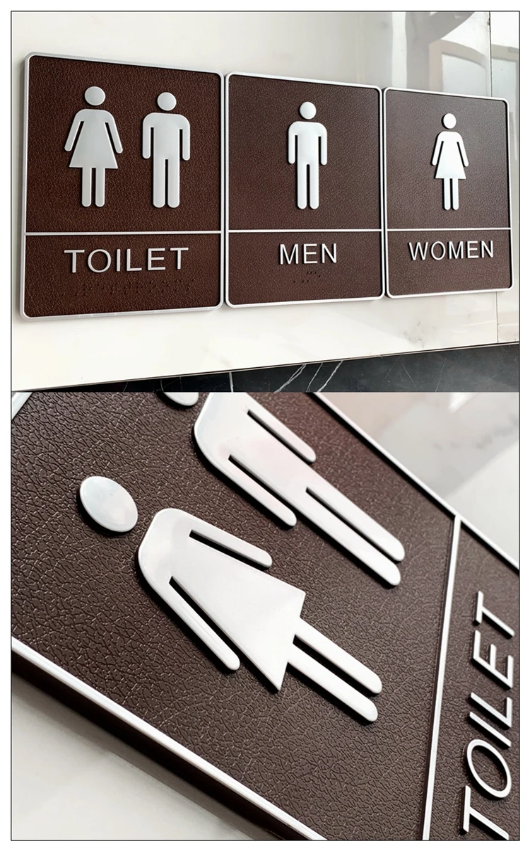Description Picture 3 of itemRestroom Signs Men and Women Wall Stickers Toilet Door Signs High-grade Public Toilet Club Hotel Public Bathroom Signage
