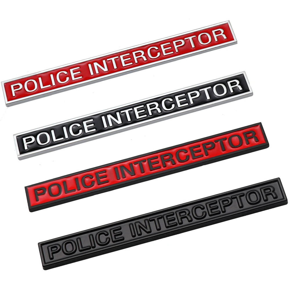 

1 Pieces POLICE INTERCEPTOR Emblem Ford Explore Victoria Crown Taurus Charger Car Body Fender Trunk Rear Lid Tailgate Badge