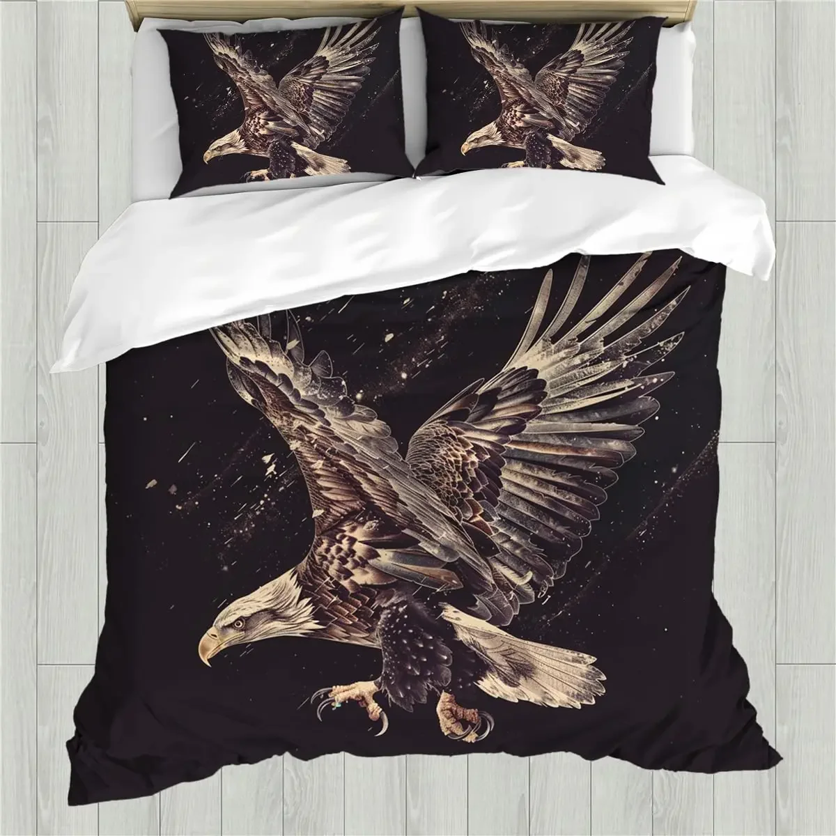 Eagle Duvet Cover Set Queen Size for Adults Animals Pattern Bedding Set Stylish Decorative Bird Comforter Cover
