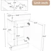 Small Bathroom Vanity with Sink, Freestanding Bathroom Vanity with Toilet Paper Holder & 1 Door, Wood Bathroom Cabinet 4