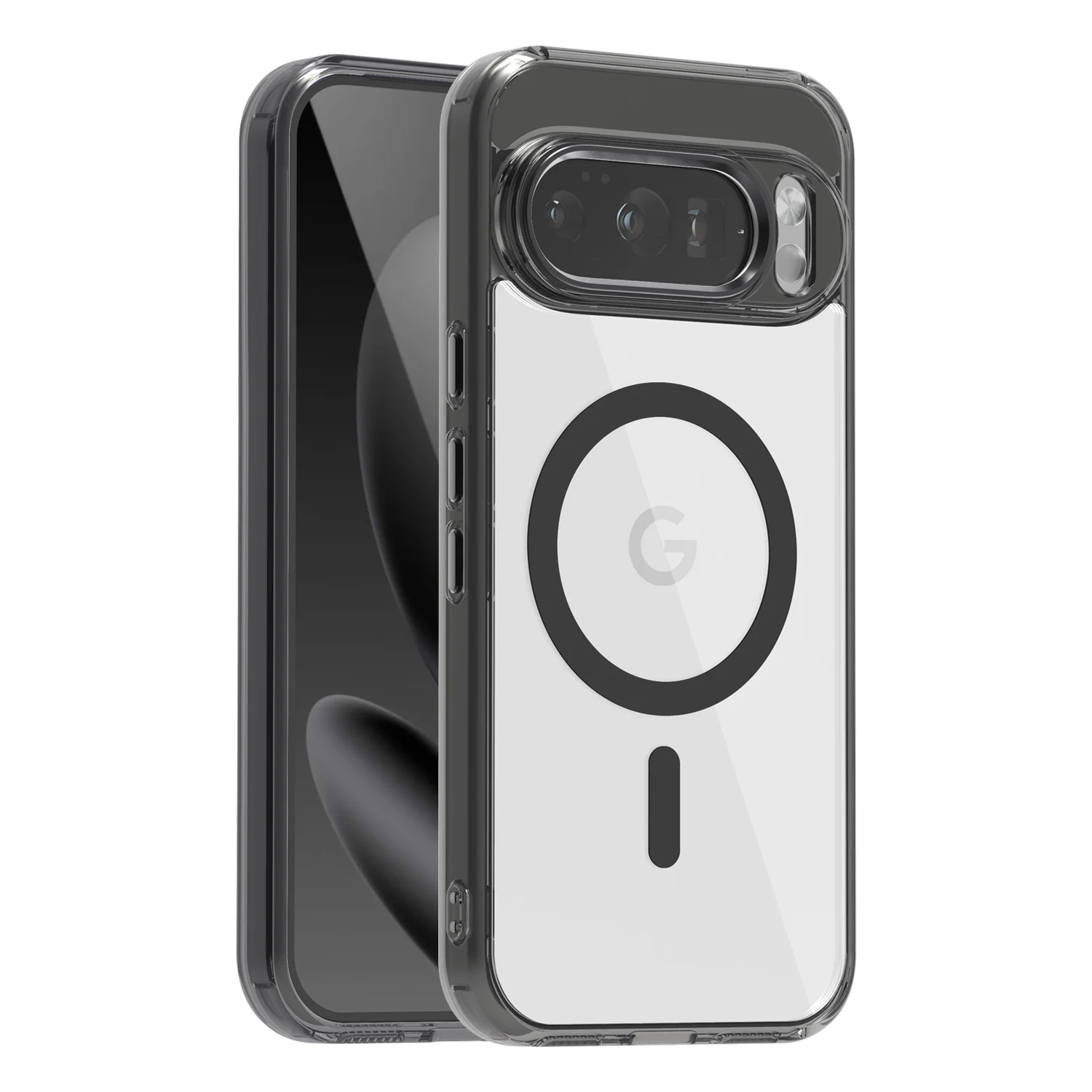Transparent Magnetic Case with MagSafe for Wireless Charging - Metal Key Cover
