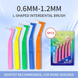 5Pcs L Shaped Interdental Brush Toothpicks Orthodontic Clean Between Teeth Soft Brush Inter Dental Picks