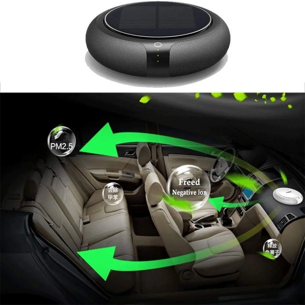 코웨이공기청정기 차량용 태양광 공기 청정기, USB 산소 클리너, 오존 발생기, HEPA 필터, 연기 제거기, 스마트 가제트