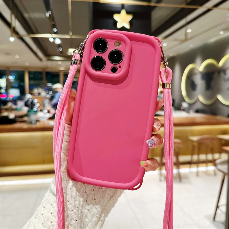 Phone Case With Crossbody Lanyard For Iphone Shockproof Silicone_voghion.com