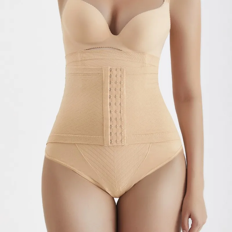 High Waist Panty Body Shapers Postpartum Belly Pants Stretch Waist Slimming Shapewear Plus Size Double Layer Butt Lifter Panty