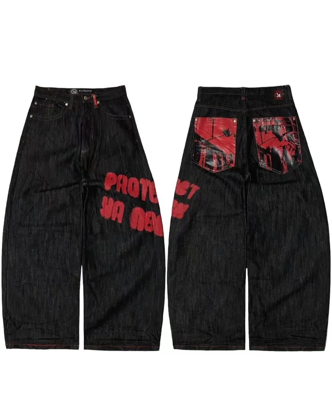 

JNCO Baggy Jeans Hip Hop Rock Letter Embroidery Men Women 2023 New Fashion Streetwear Retro Harajuku High Waist Wide Leg Jeans