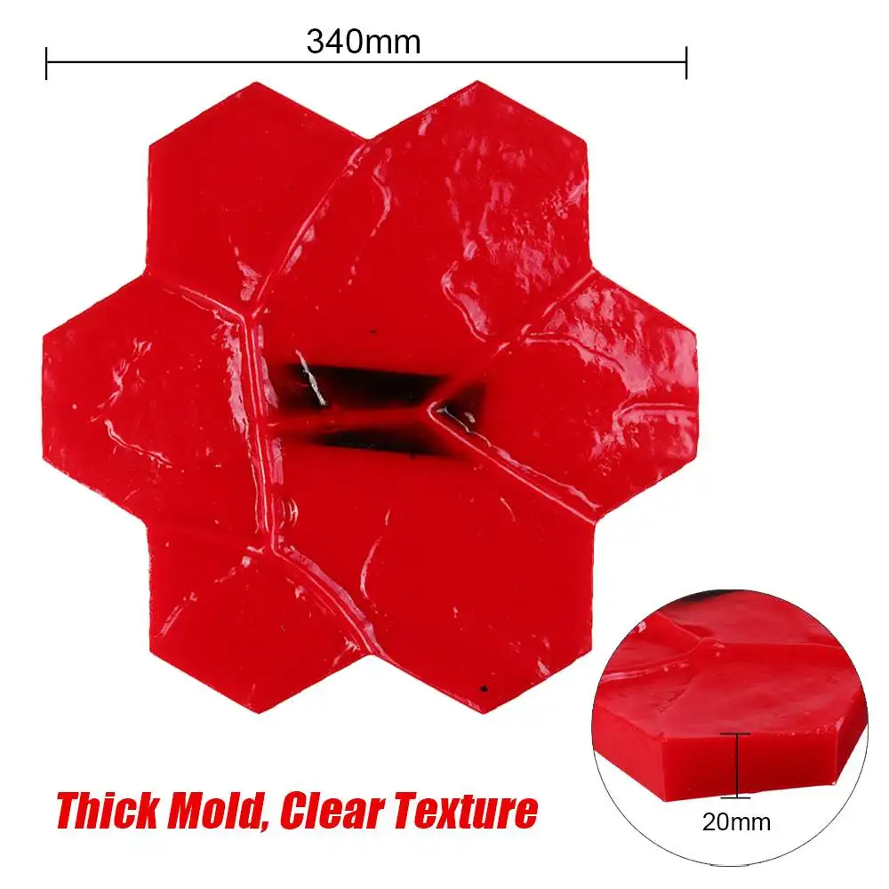 Hexagonal/Rectangle Slate Seamless Texture Polyurethane Stone Stamp Mat Concrete Cement Wall Mat DIY Paving Mold For Home/Garden
