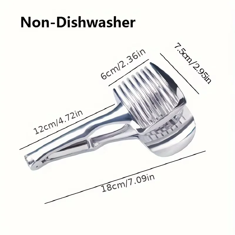 Tomato Lemon Slicer Bracket Multipurpose Handheld Round Fruit Tongs Stainless Steel Onion Holder Slicer Fruits Cutter