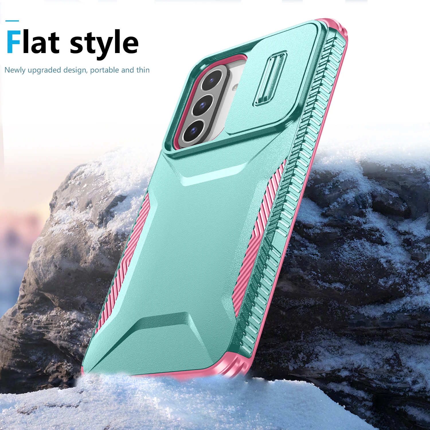 Armor Shockproof Case with Camera Lens Slide Cover