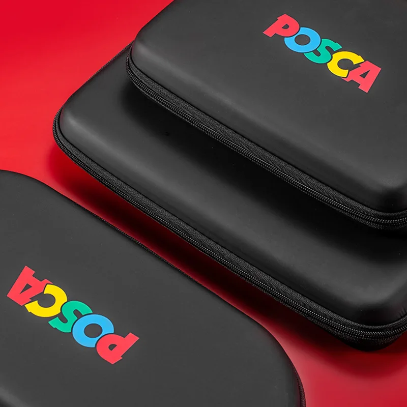 Uni Portable Handbag for Posca PC-1M/3M/5M/8K/17K Markers, Practical Folding Zipper 24/36/48/72/138 Slots Storage Case, NO PENS