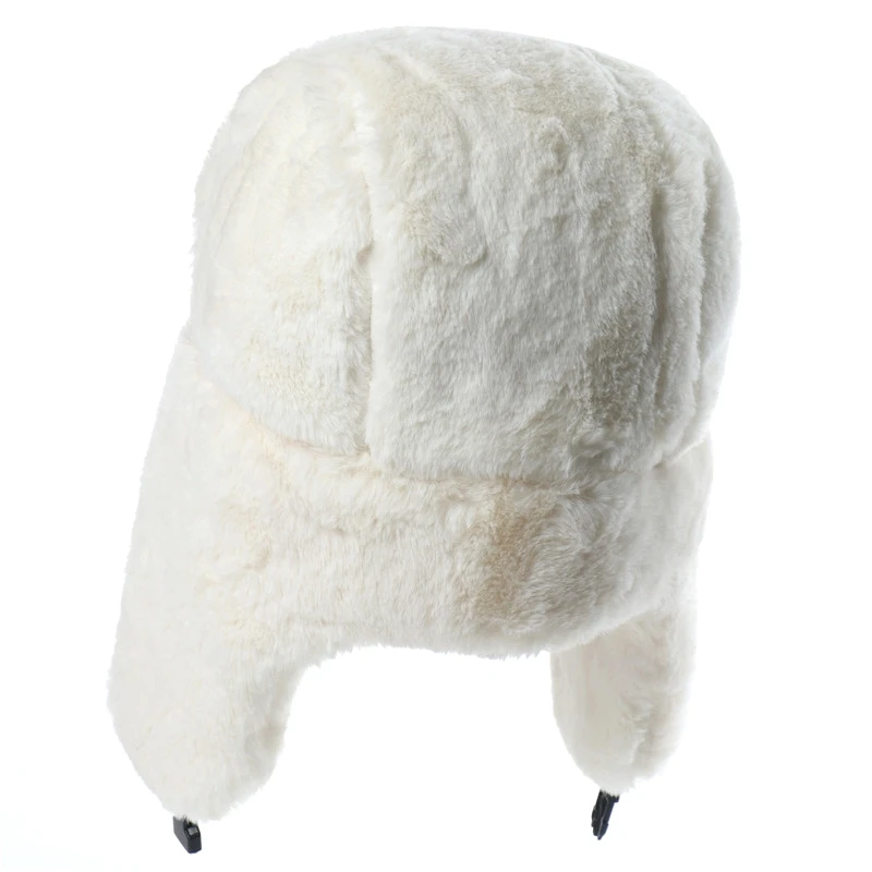 Winter Women Men Faux Rabbit Fur Pilot Ushanka Hat