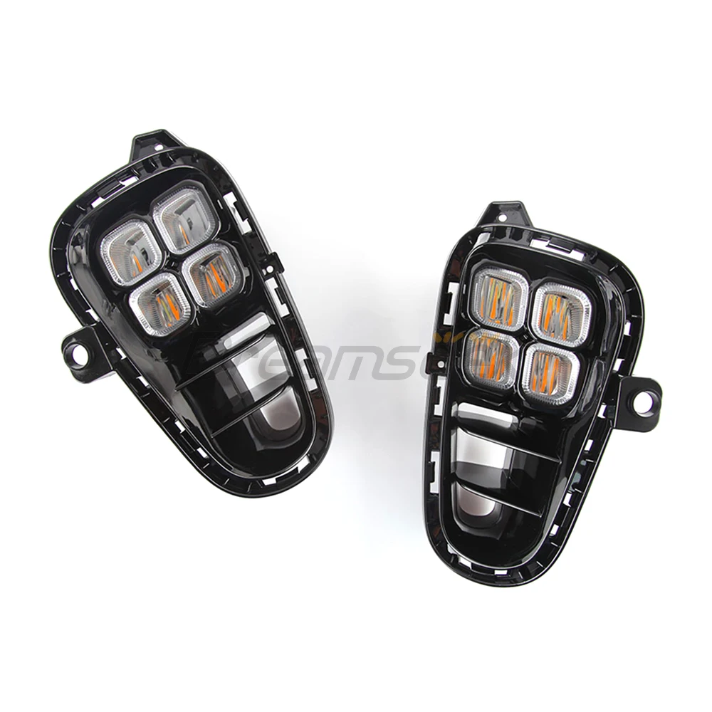 LED DRL Daytime Running Light for Kia Rio 2018 2019 2020 Headlight Fog Lamp w/ Turn Signal Car Front Bumper Day Running Light
