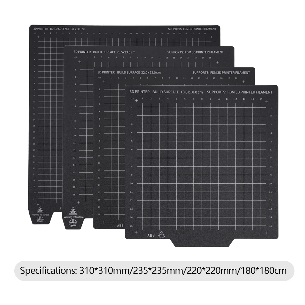 양면 인쇄 PEI 시트 스프링 스틸 베이스 플레이트 3D 프린터 부품 Voron Ender 3 CR10 크기 180-310 용 자기 온상 PEI