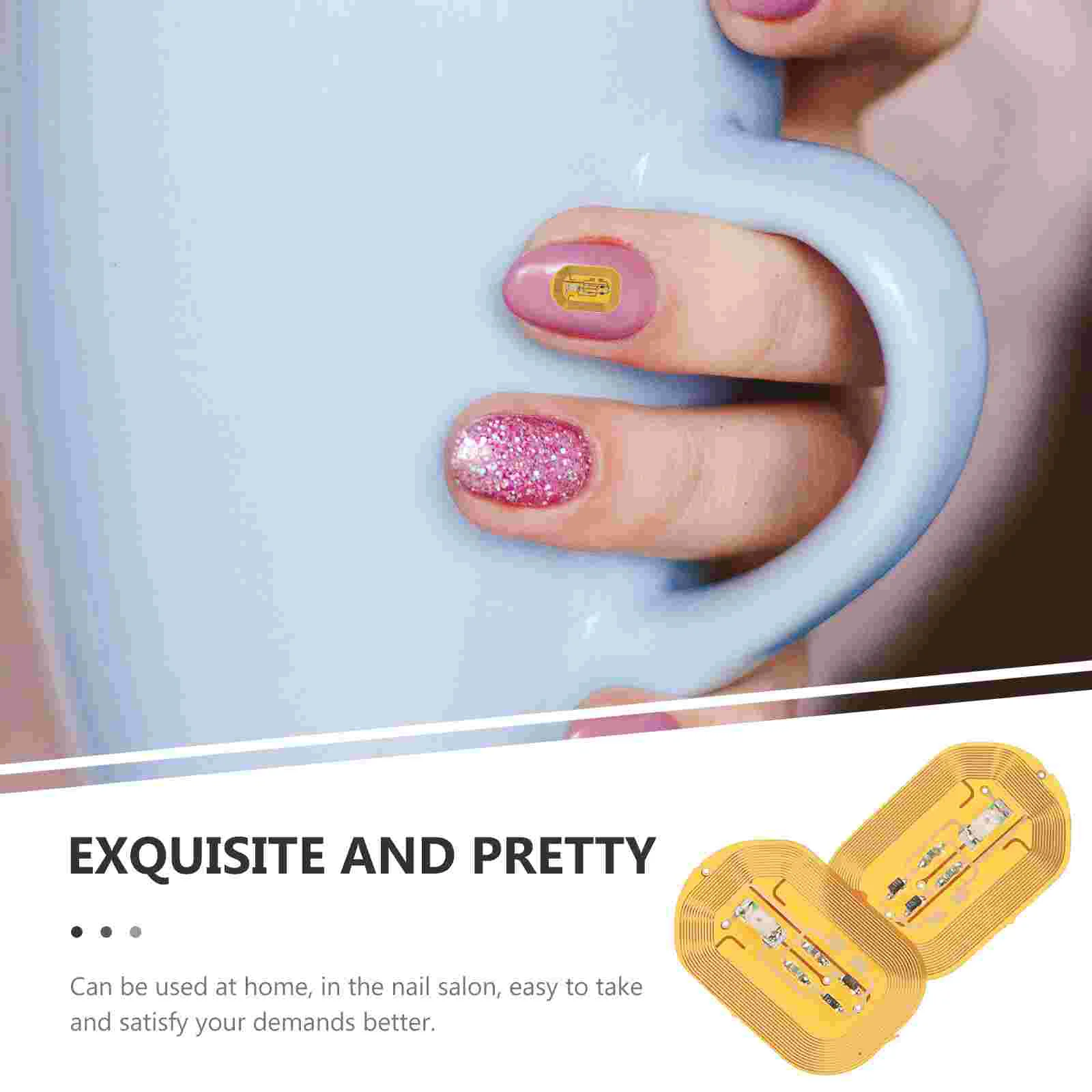 5 Pcs Nail Stickers NFC Chip Glowing Decals Red Color Sensor LED Light Manicure Supplies Easy Application Women