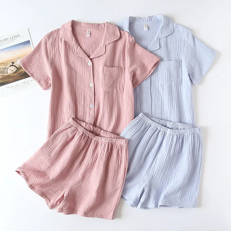 Women's Cotton Short Sleeve Pajama Set with Shorts