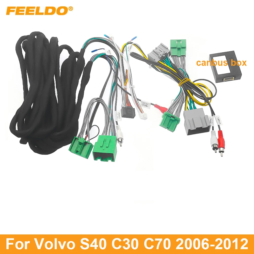 

FEELDO Car 16pin Power Cord Wiring Harness Adapter For Volvo S40 C30 C70 2006-2012 Installation Head Unit