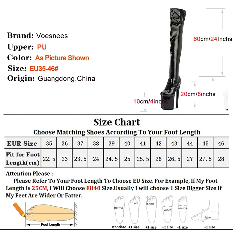 2025 New  Women's Boots Trend Ultra High Heel 20cm/8Inchs Round Head Sexy Over-the-Knee Boots Thin Heel Zip Platform Long Boots