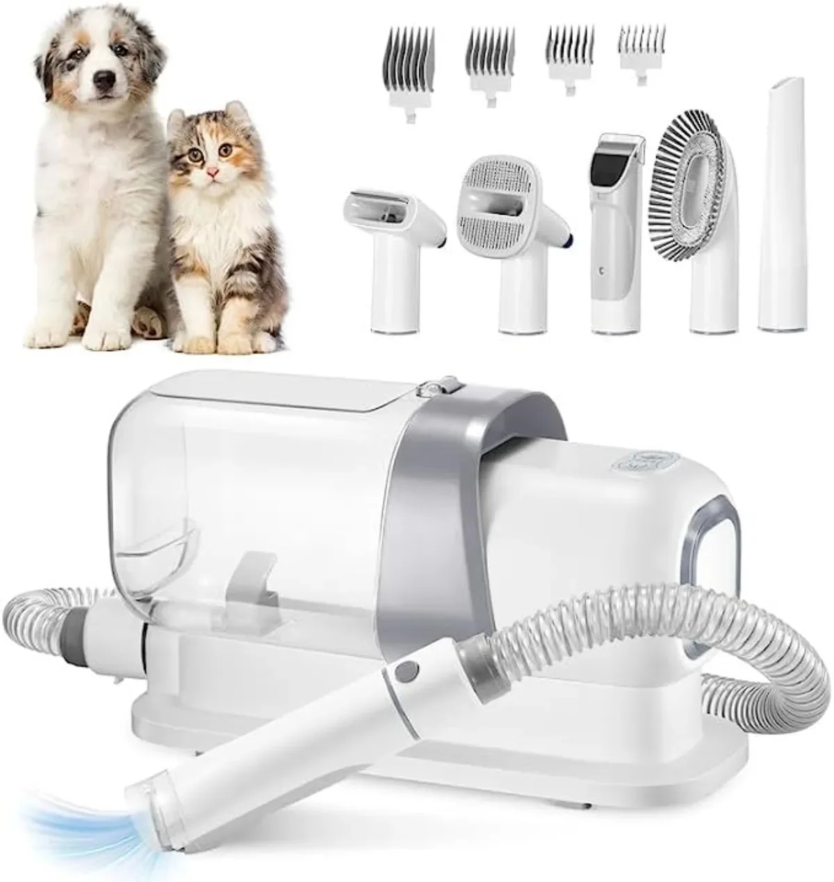 

Pet Shaver Grooming Kit Dog Hair Remover Grooming Clippers With Powerful 2.3L Large Suction &Low Noise Pet Hair Dust Clipper Kit