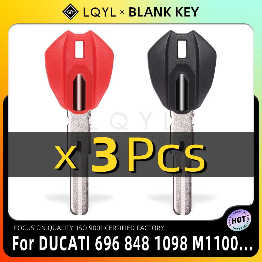 3Pcs Blank Key Motorcycle Replace Uncut Keys For DUCATI MONSTER 696 796 M1100S M1200S 821 848 1098 1199 1299 M1100 659 656 795