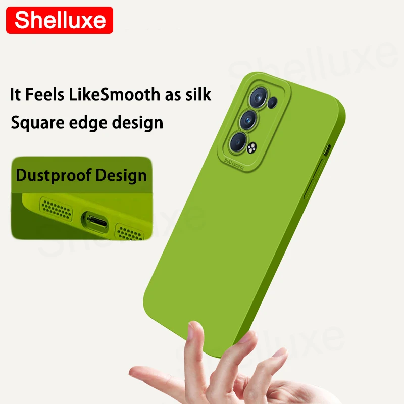 Premium Shelluxe Liquid Silicone Shockproof Phone Case - Square Design, Soft Touch, Enhanced Protection