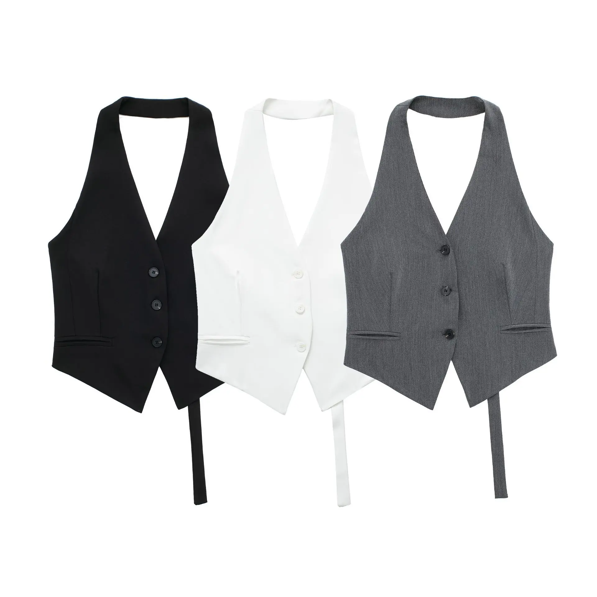 Italy製 back open halter neck vest 海外ガール S969609e4094242278be78aba20a3a