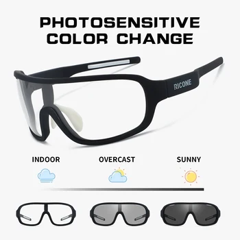Photochromic Ricone Cycling Glasses Bike Sunglasses Men Eyewear Outdoor Sports MTB Goggles Bicycle Women Riding Hiking Sunglass