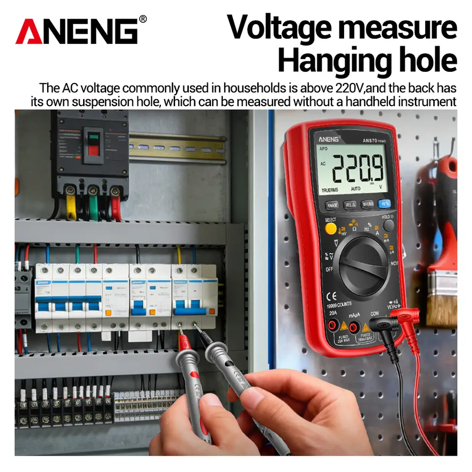 Digital Multimeter ANENG AN870 Profesional 19999 Counts True Rms AC/DC Voltage Current NCV Transistor Accurate Auto Range Tester image 2