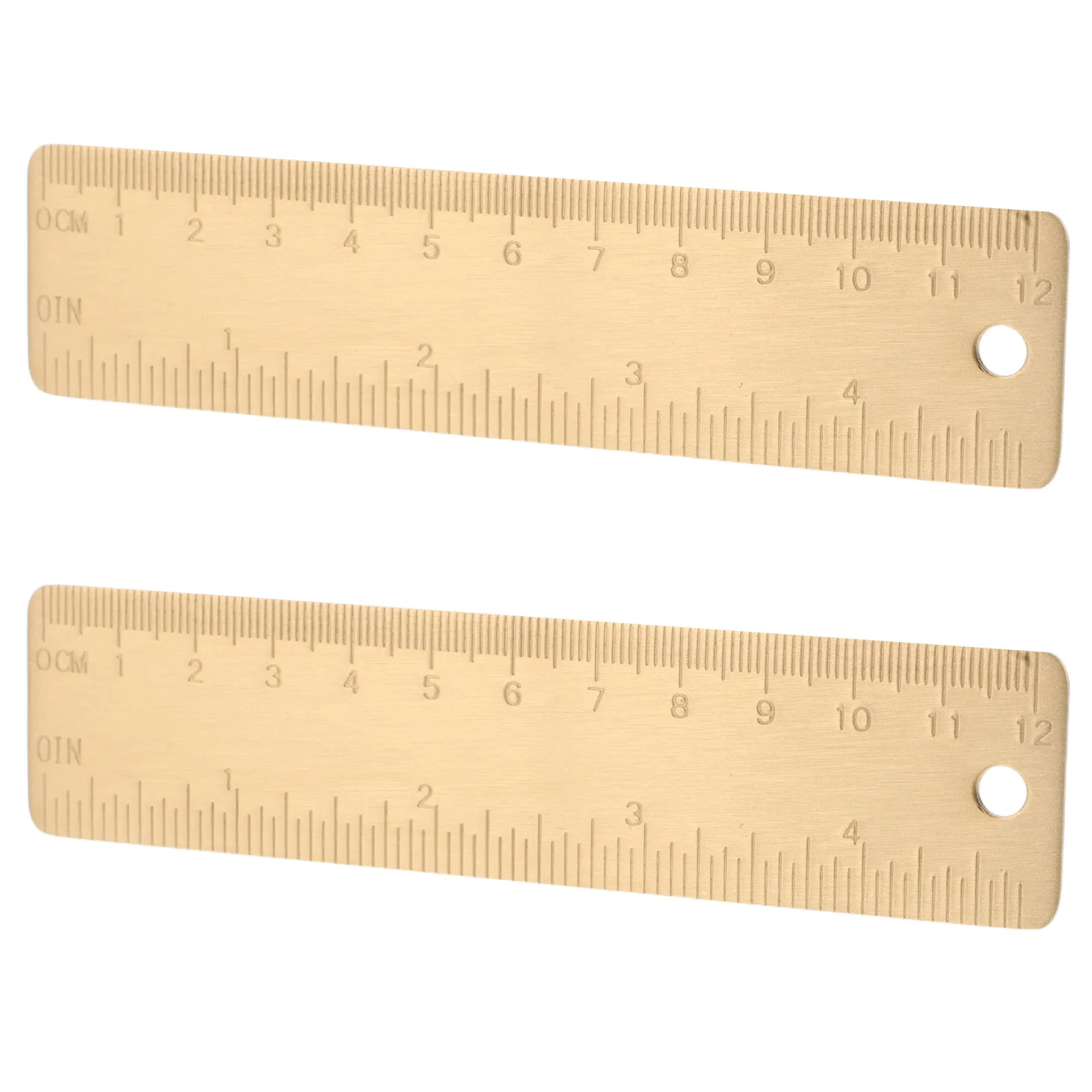 2Pcs 미니 황동 측정 눈금자 12Cm 정확한 그리기 스케치 예술가 건축가를위한 소형 휴대용 금속 스케일 눈금자