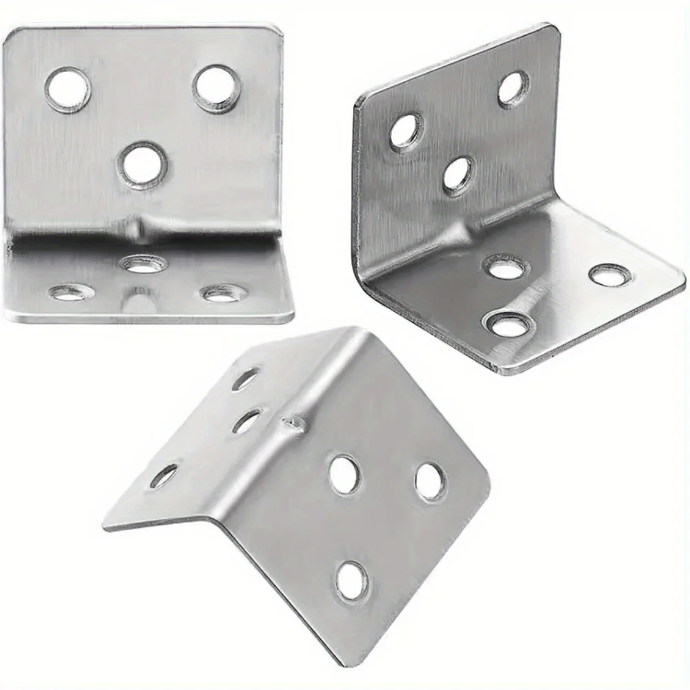 20 stainless steel L-shaped corner brackets - right angle panels for furniture, doors and windows - durable hardware accessories