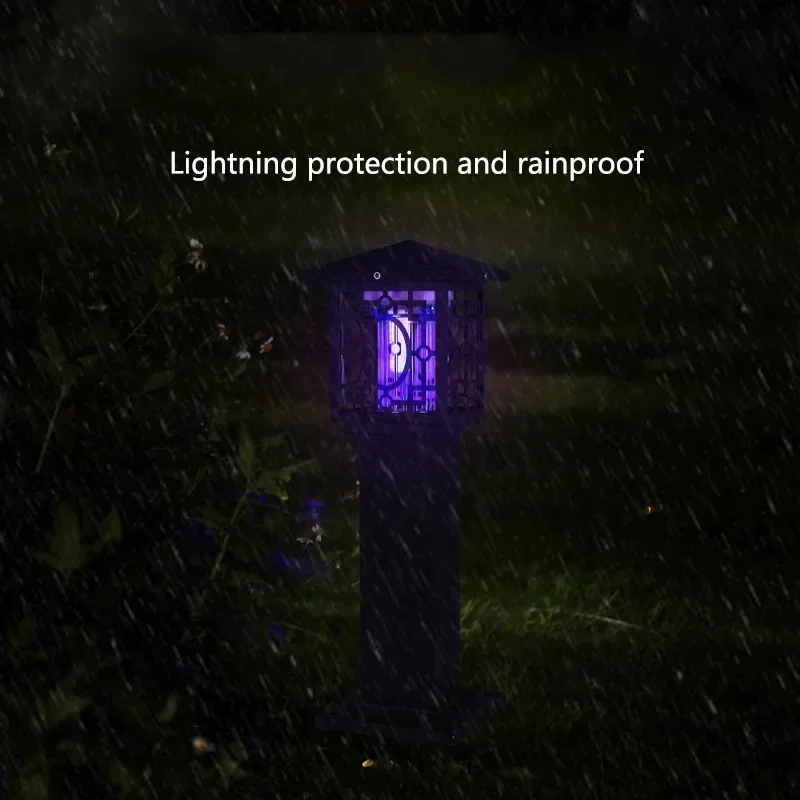 ELARA Outdoor Mosquito Killer Lamp Modern Solar Black Insect Kill Lawn Light Waterproof For Home Garden Courtyard Park
