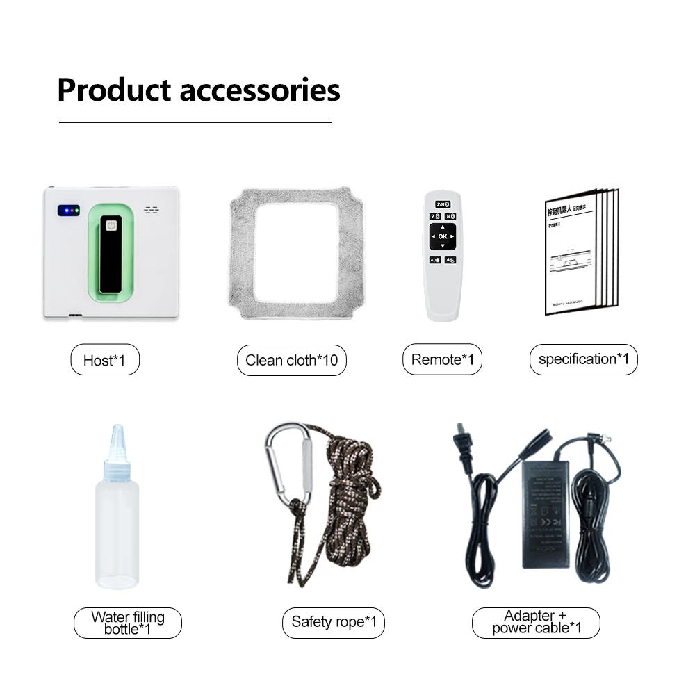 Water spray window cleaning robot intelligent high-rise double-sided brushless motor glass cleaner spray type 6