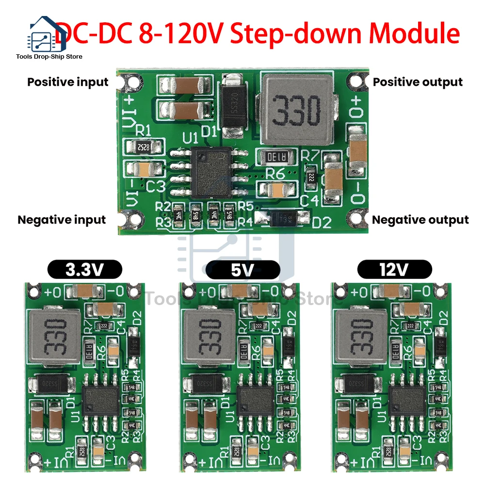 DC-DC 고전압 스텝다운 전원 모듈 전압 레귤레이터 전원 공급 장치 모듈 8V 60V120V  3.3V/5V/12V GPS 마이크로 컨트롤러