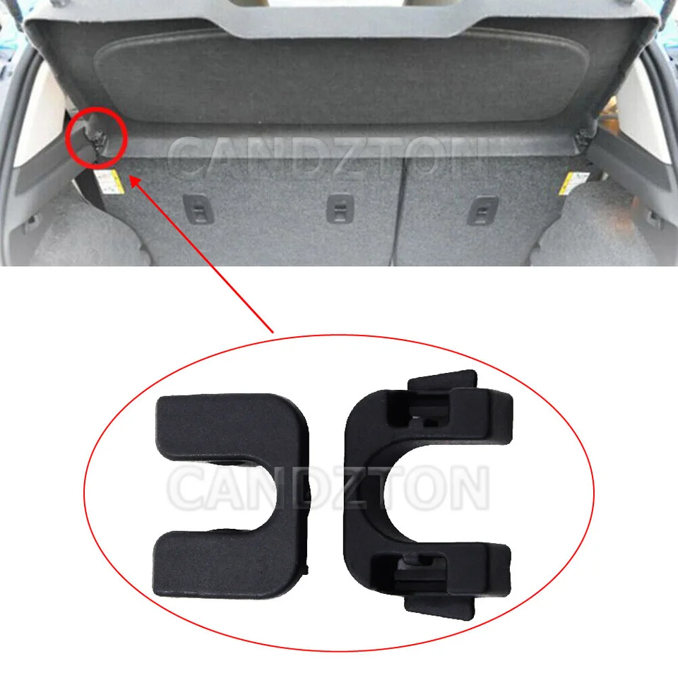 Pack 2 Pares Clips Maletero Para Ford Focus Mk7, B-Max, C-Max - Compatible OEM 1539663, Plástico Negro