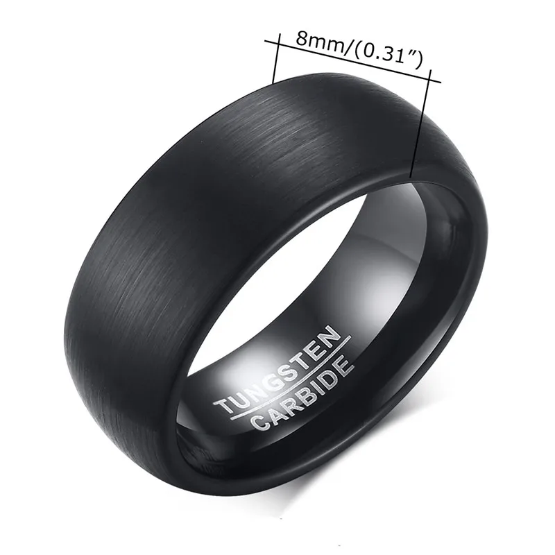 Punk Vintage Stainless Steel Black Ring for Men Fashion Charm Jewelry Wedding Engagement Band Quality Brushed Ring Accessory