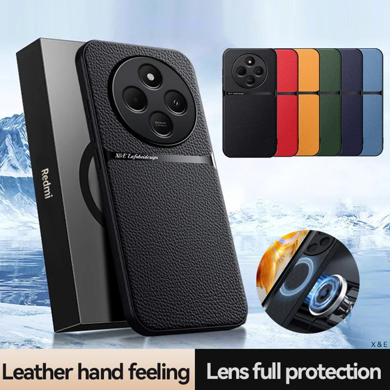 Luxury PU Leather Magnetic Case - Protective Hard Back Shell Cover