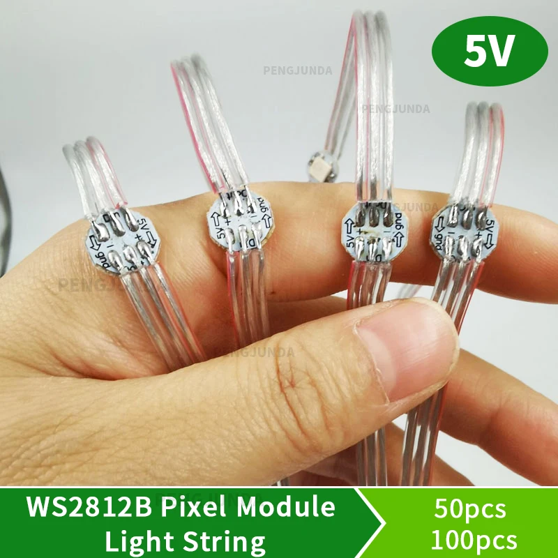 50 шт. 100 WS2812B проводной светодиодный пиксельный модуль гирлянда WS2812 светодиодные
