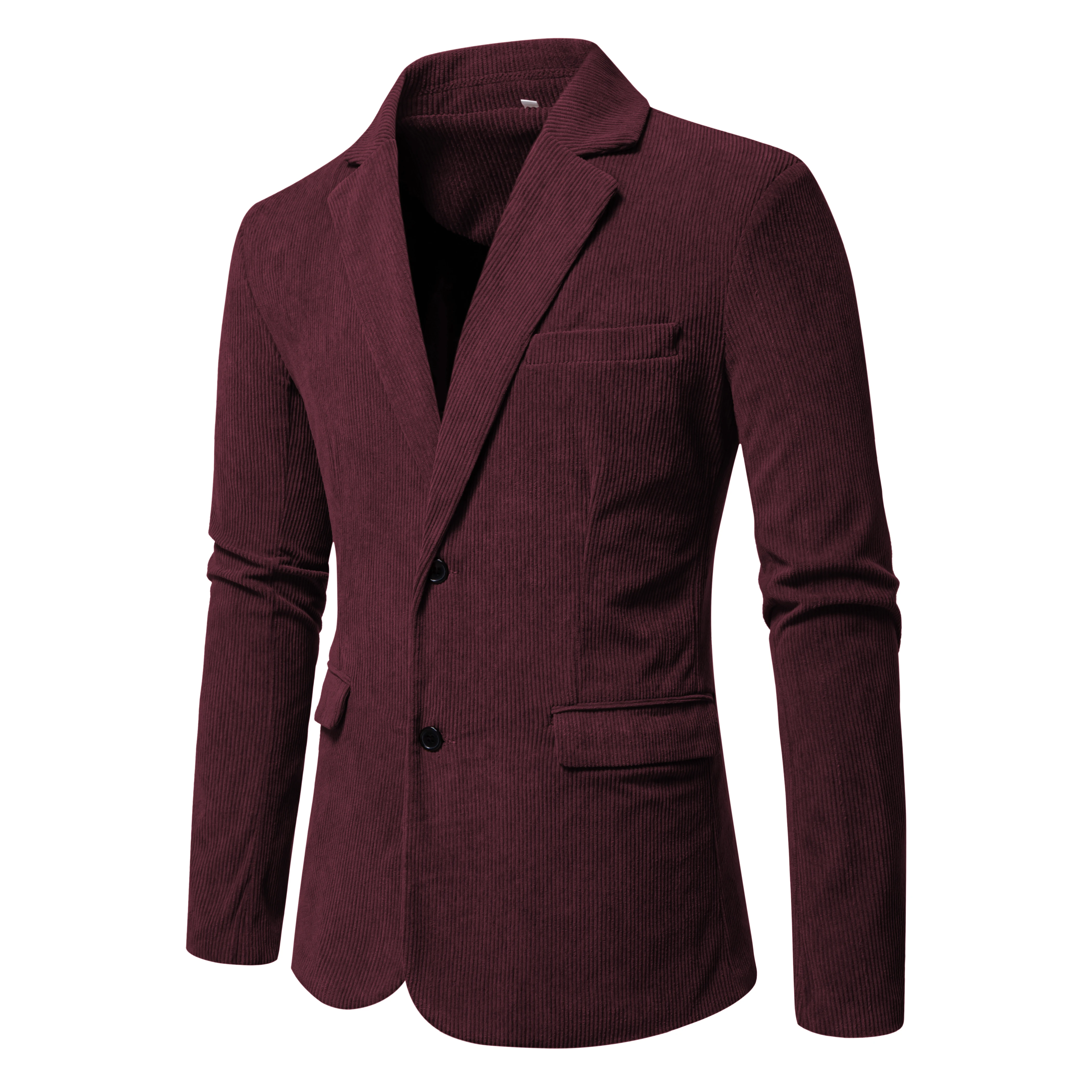 Men's Fashionable Casual Solid Color Corduroy Suit Jacket Multiple Pockets