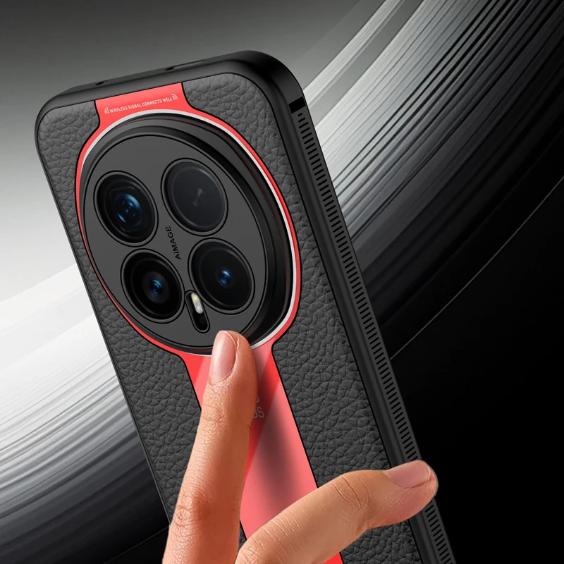 Luxury Magnetic Lichi Leather Ultra Thin Case with Soft TPU and Lens Protection