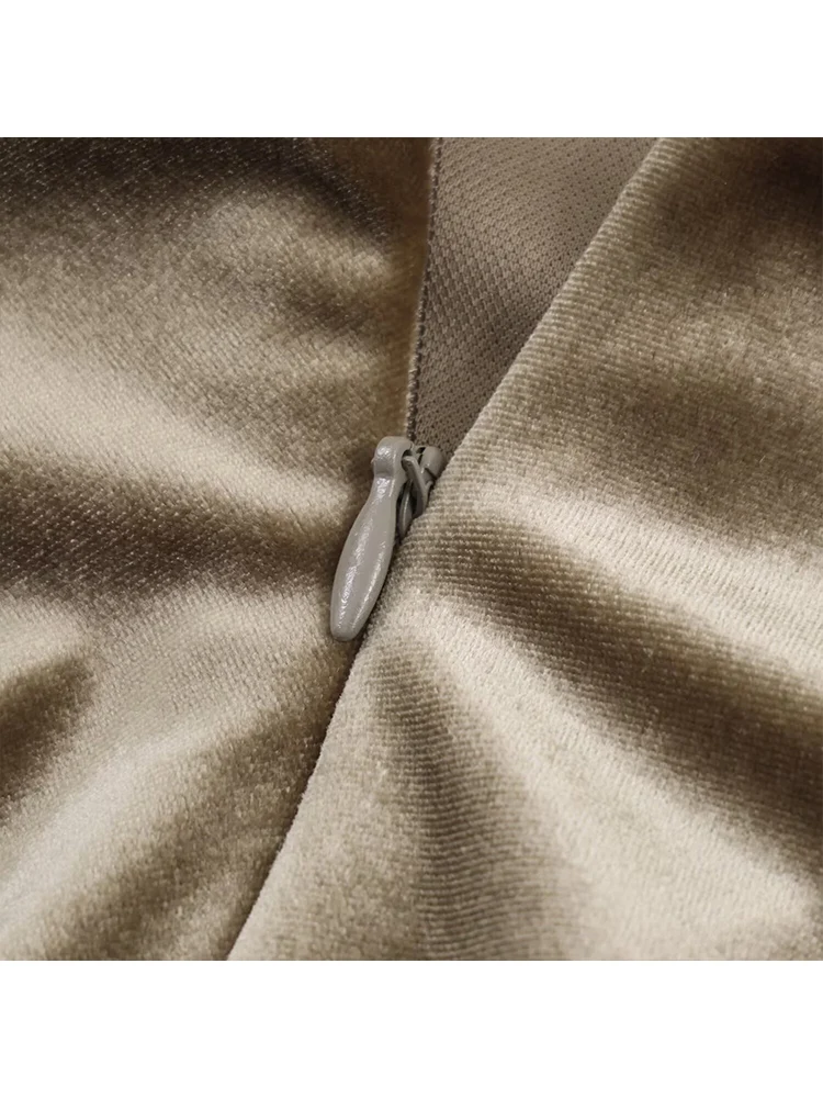 Sexy Maxi Dress For Women Chic Shoulder Padded Zip Up Long Sleeve Slit Elegant Solid Color Sexy Backless Simple Bodycon Dress