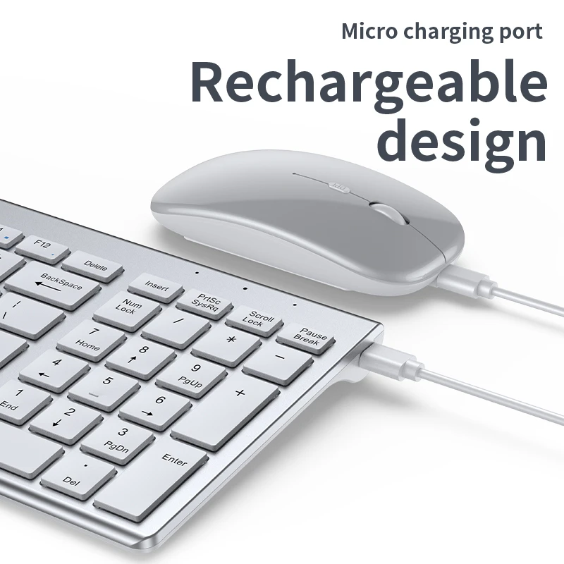 Bluetooth Tastatur-Maus Set: Ultraflach & Leise Mit 3-fach Verbindung Für PC, Laptop & Tablet