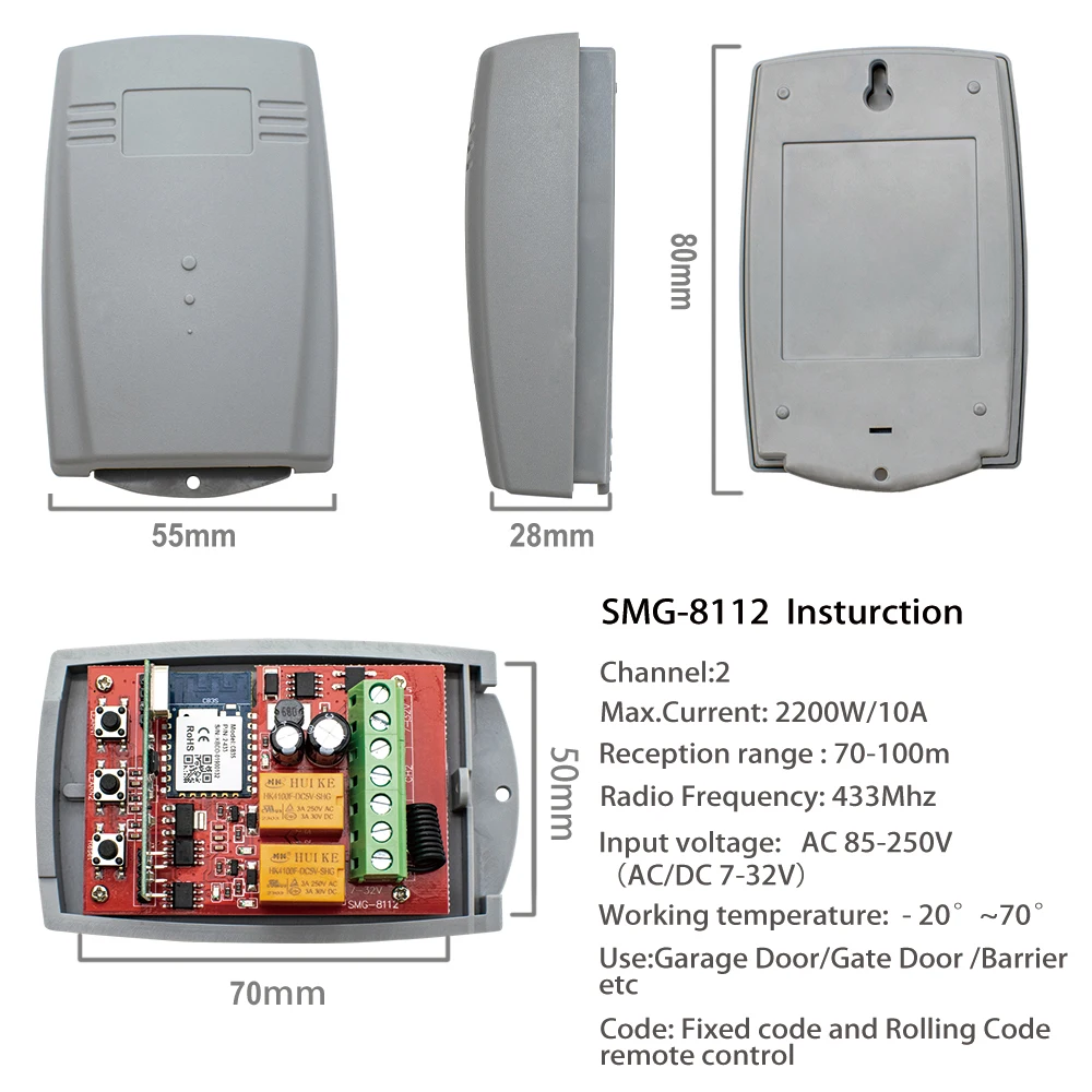 Garagem Gate, Wi-Fi, Receptor Externo, Módulos de