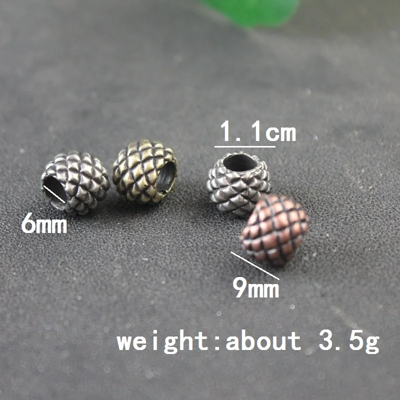 Fruit pineapple EDC Brass Knife Beads DIY Woven Paracord Lanyard Pendants Outdoor Accessories